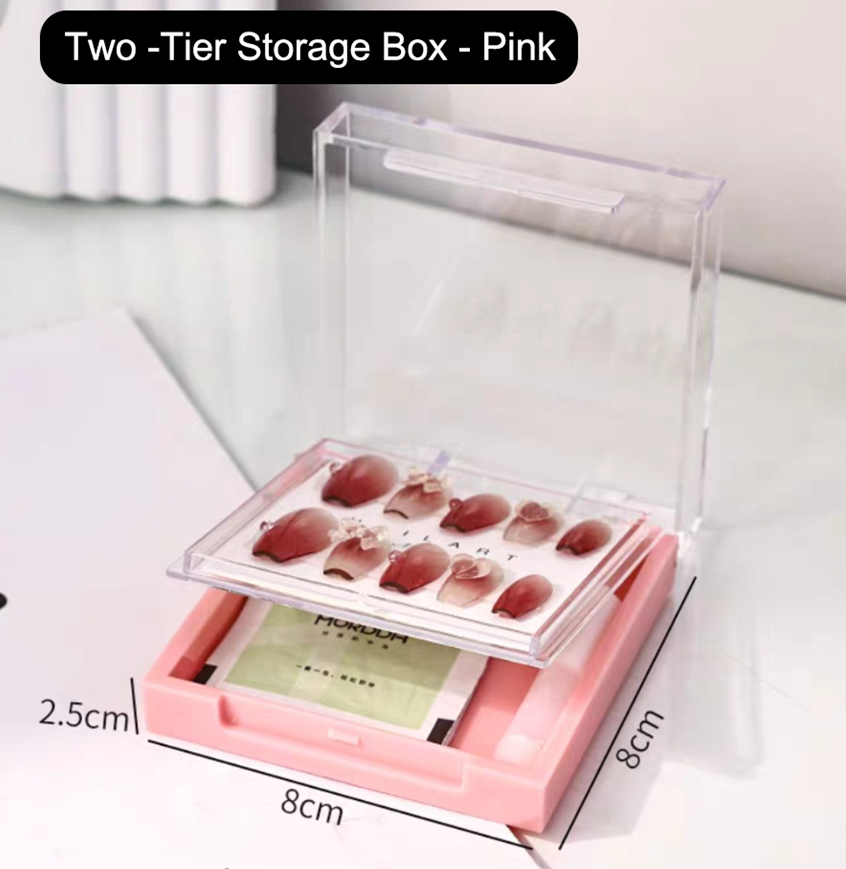 Acrylic Nail Display Box Double Layer Press on Nails Packaging Box ...