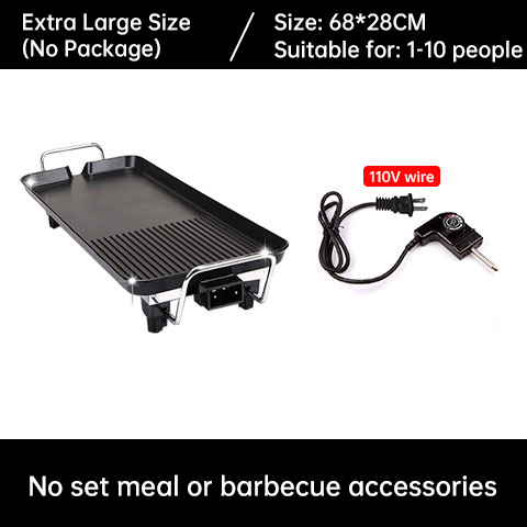 1500W Electric Teppanyaki Grill, Smokeless Non-Stick Griddle, Portable Tabletop BBQ Plate with