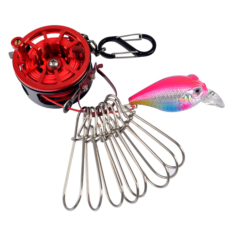 Stainless Steel Fishing Clip with Floats, 8 Clips Live Bait Hook Holder for Reel, Portable Fishing