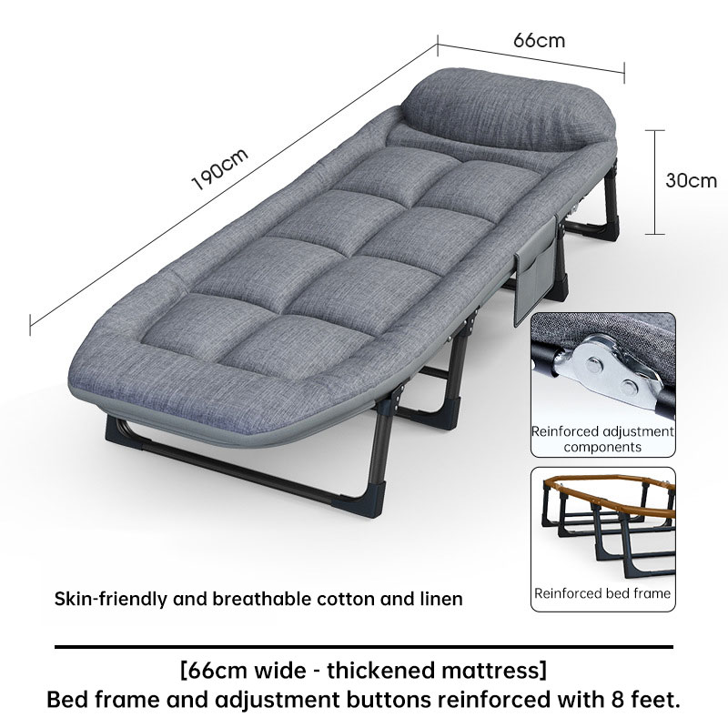 Adjustable Portable Folding Chair Space Saving with Side Pocket for Bedroom Office Outdoor Camping