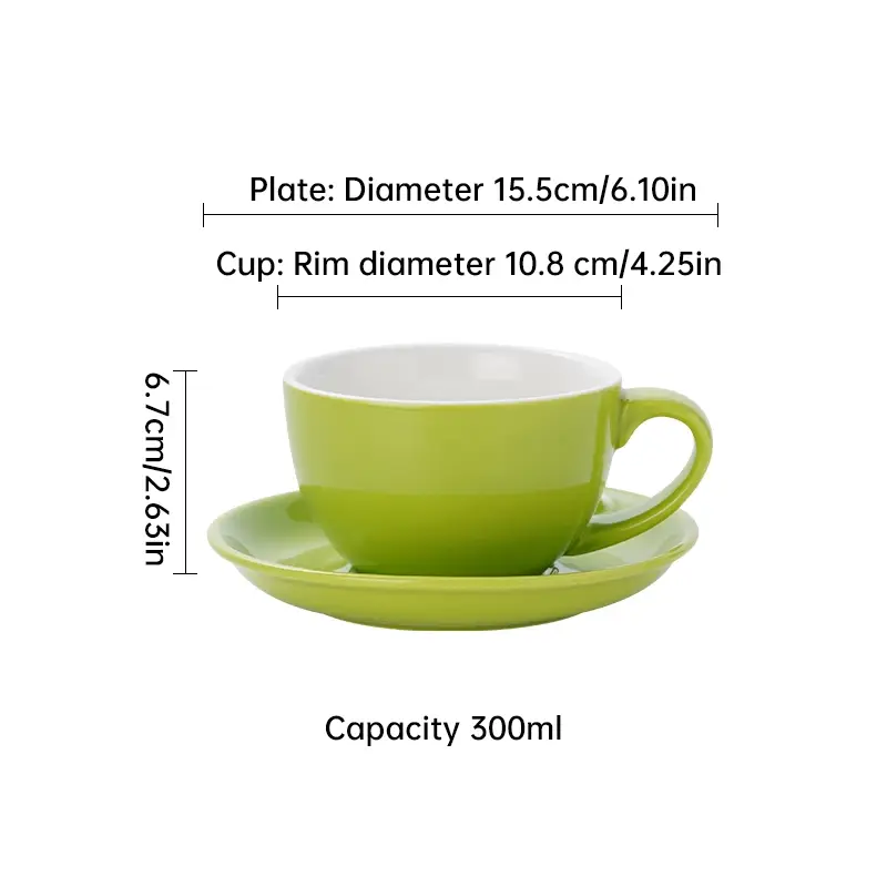 Taza de cerámica con plato, imagen 2