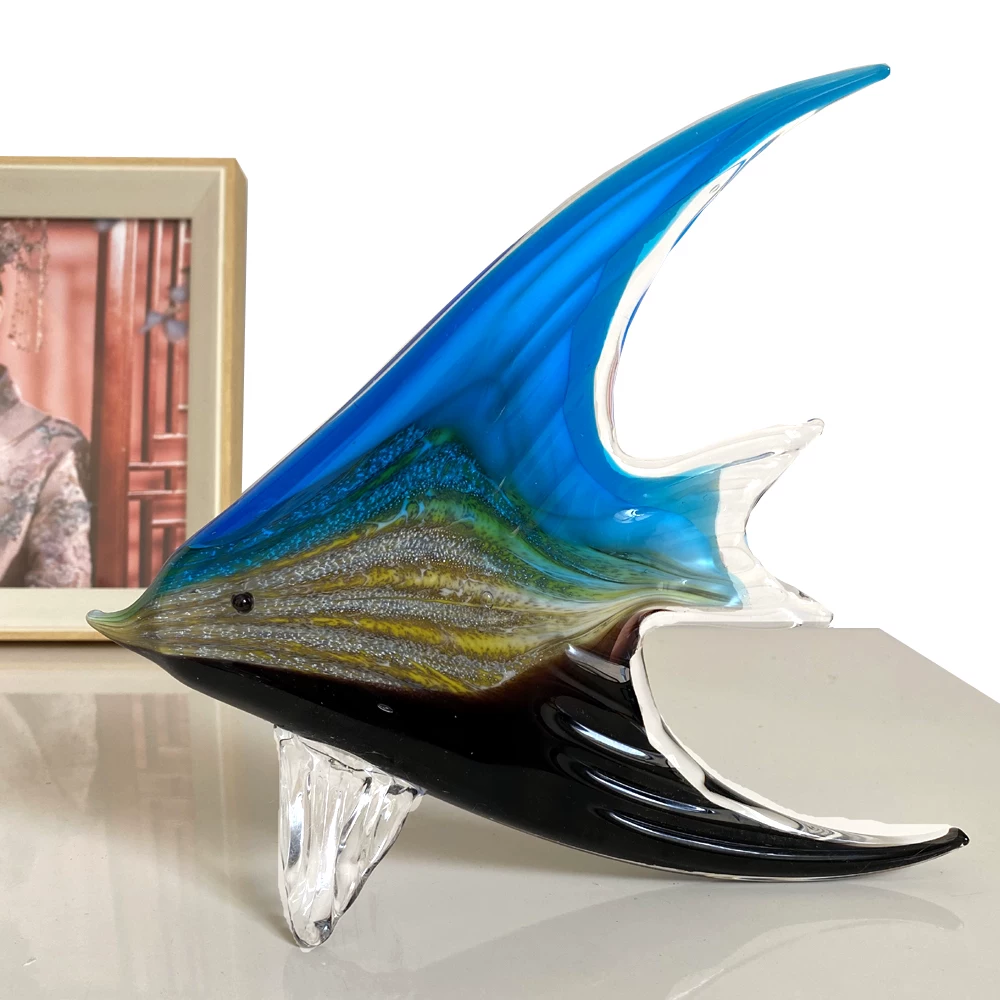 handmade glass tropical fish ornaments are available every year, with modern home foyer decoration