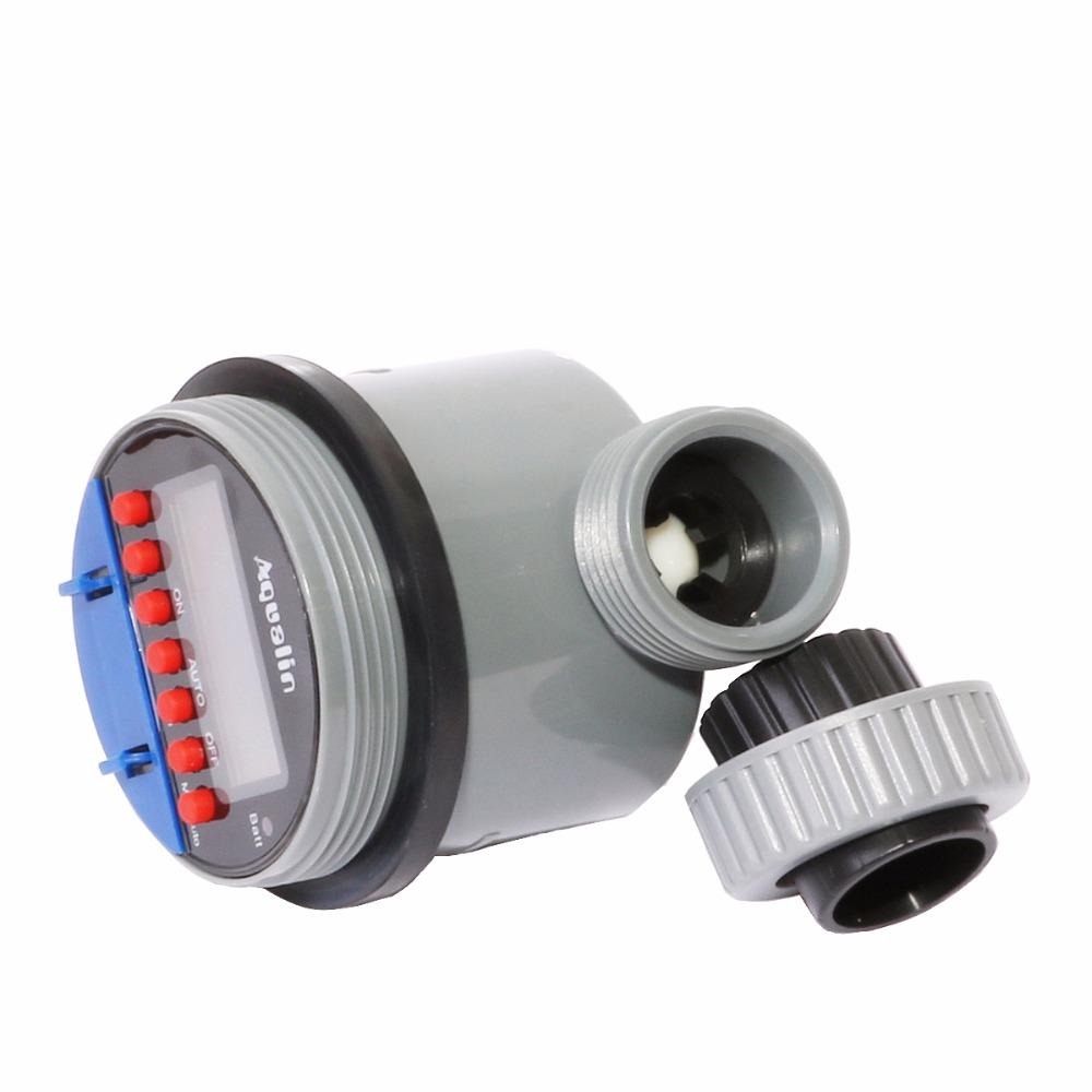 Side view of the timer body with threaded tap-side inlet