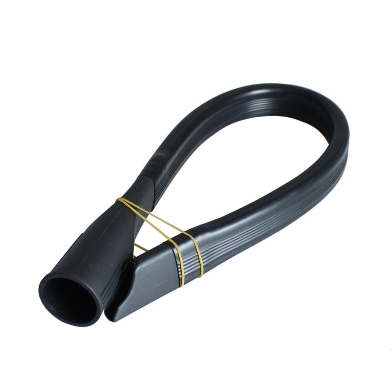 Flexible flat nozzle bent into a loop showing its bend