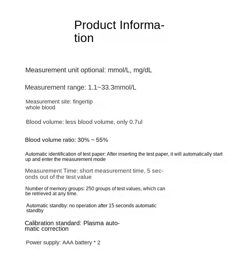 Easy Use Blood Glucose Meter Glucometer Digital Blood Glucose Meter Glucometre with Blood Glucose Test Strips