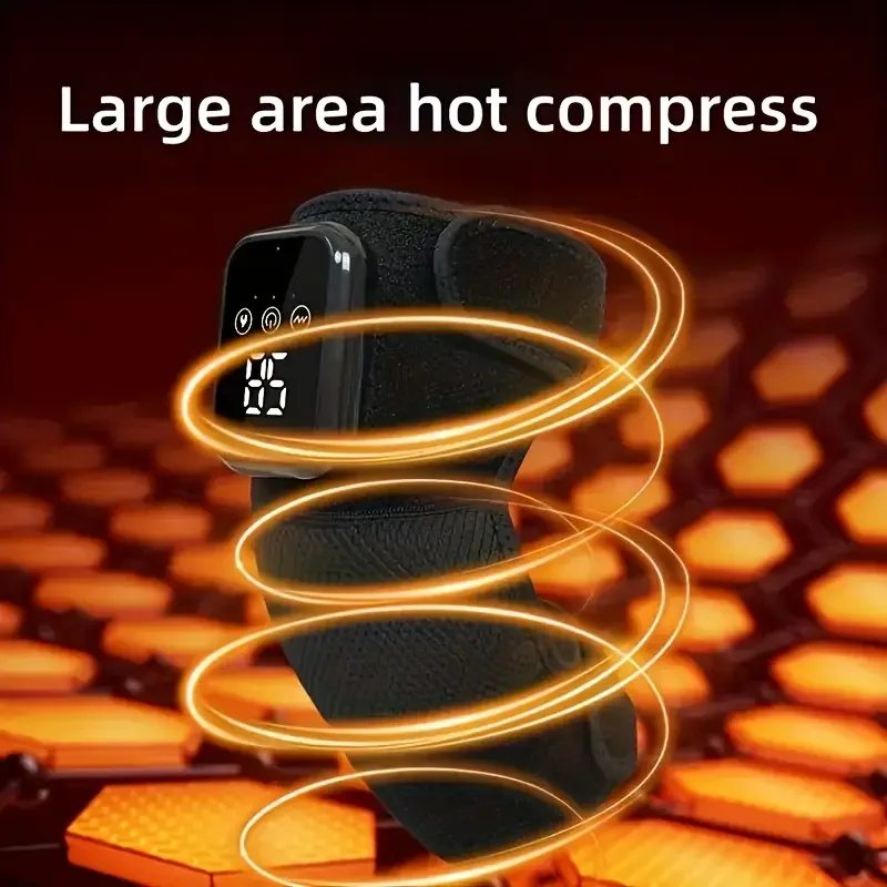 Close-up of black wrap with orange heat rings and LED display