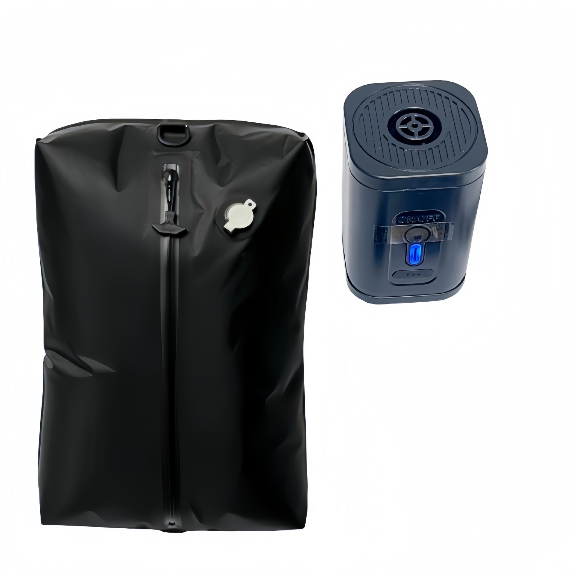 Compression bag stored with clothes ready for pumping