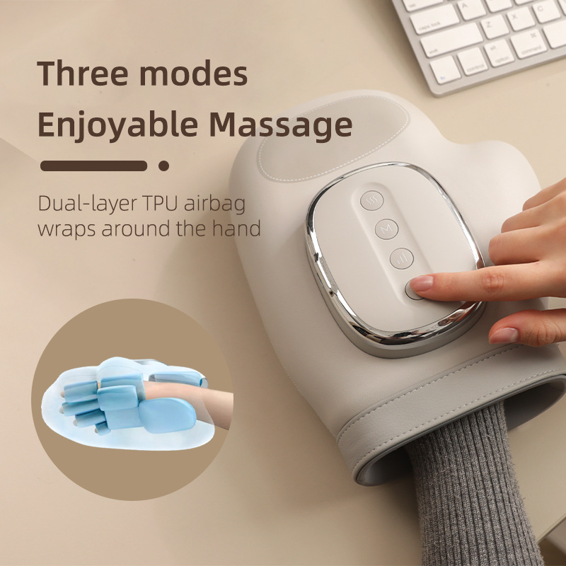 Hand inside the dual-layer airbag with palm and fingers enclosed