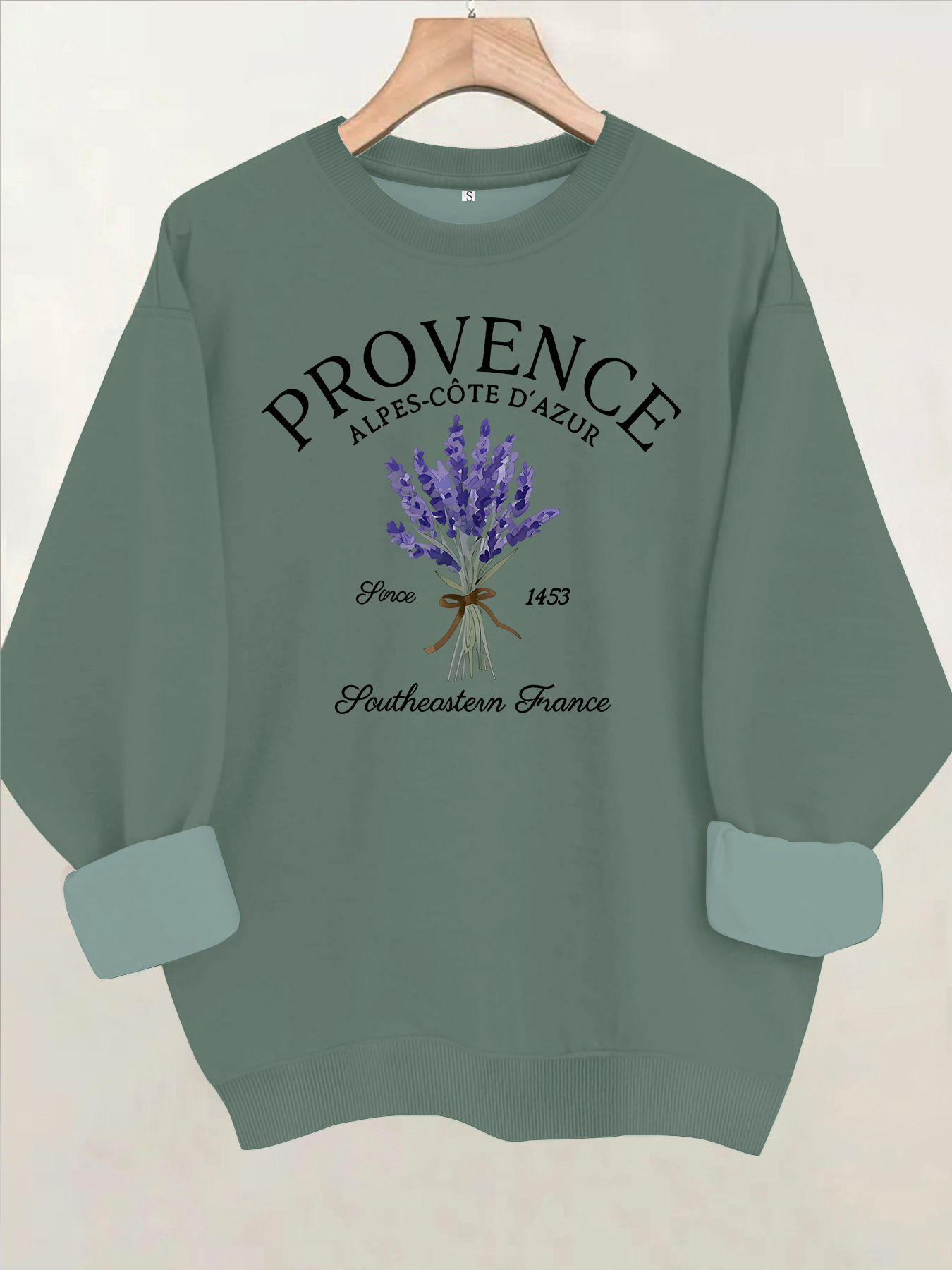 Printed loose women's fleece hoodie