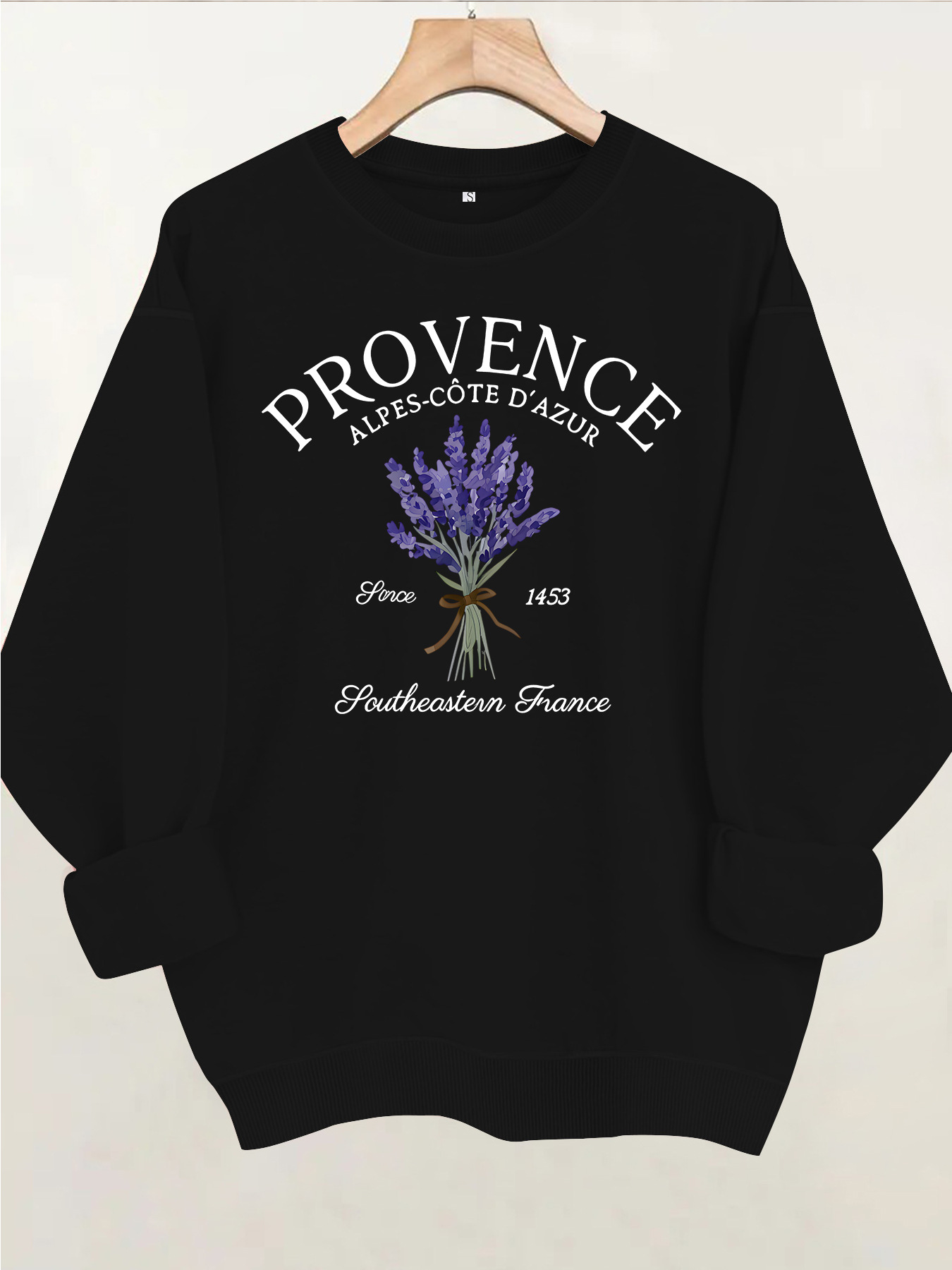 Printed loose women's fleece hoodie