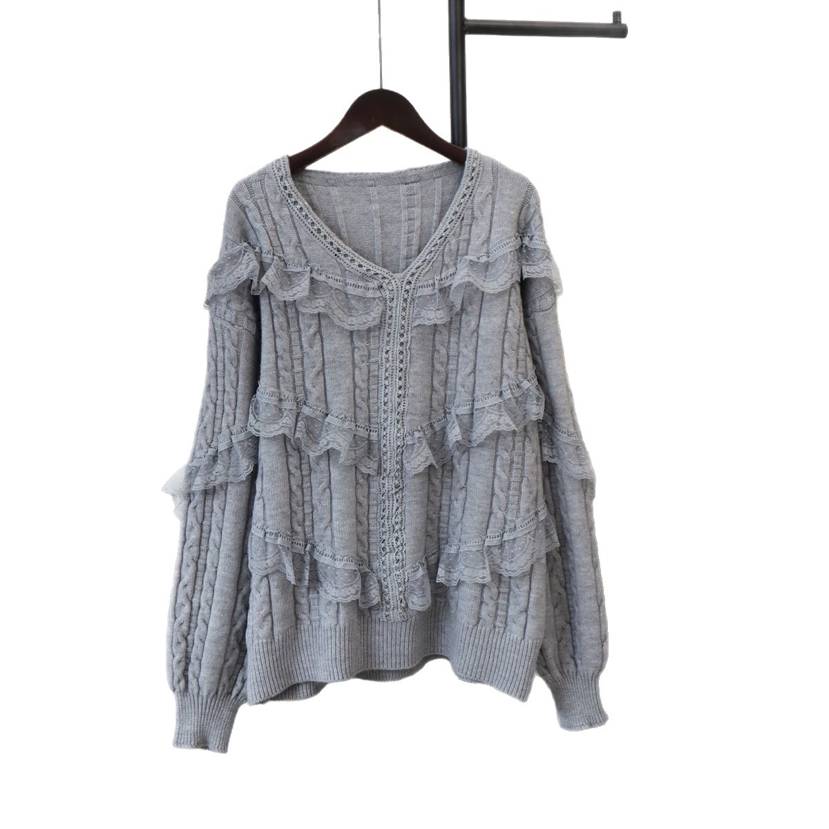 Loose V-neck sweater