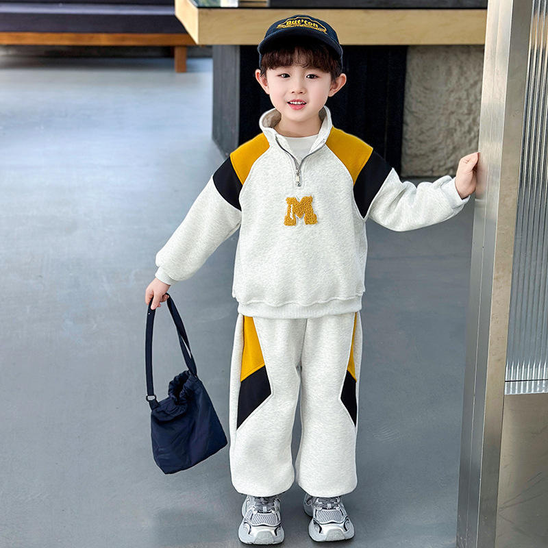 Boys Casual Cool Sweatshirt Two-Piece Set Spring Autumn