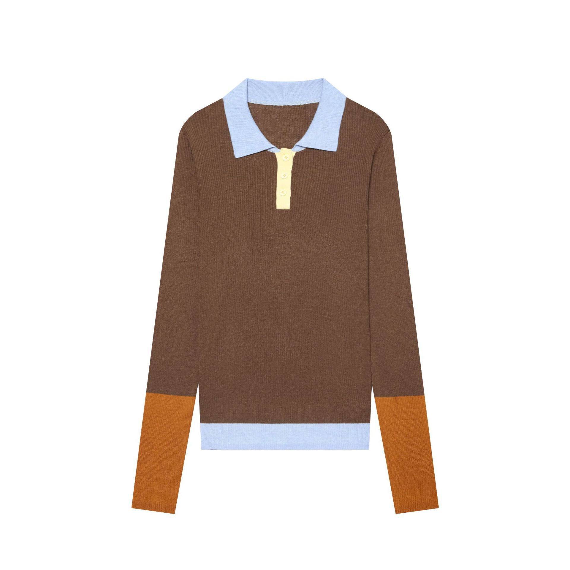 Collar long sleeved sweater