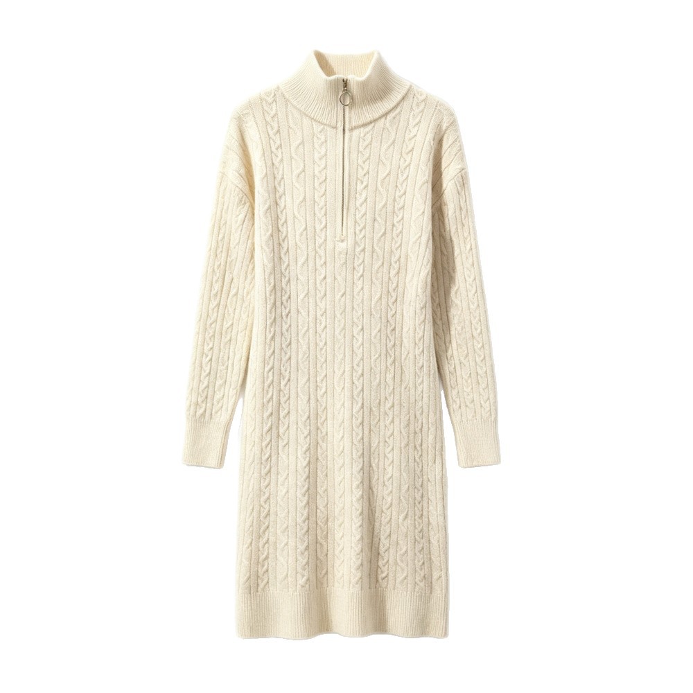 Half zip long sleeved dress