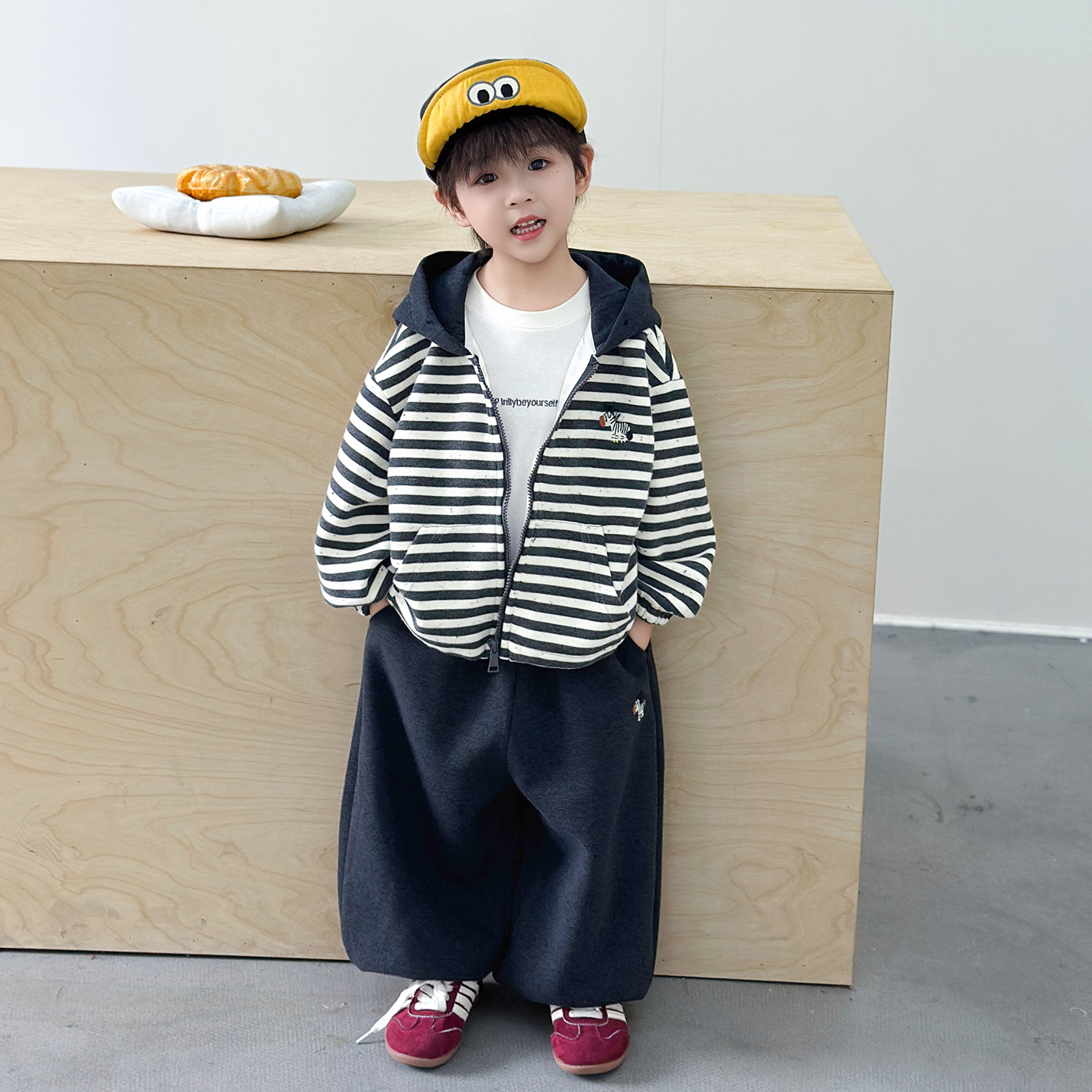 Boys Autumn Cardigan Hoodie &amp; Lantern Pants Two-Piece Set