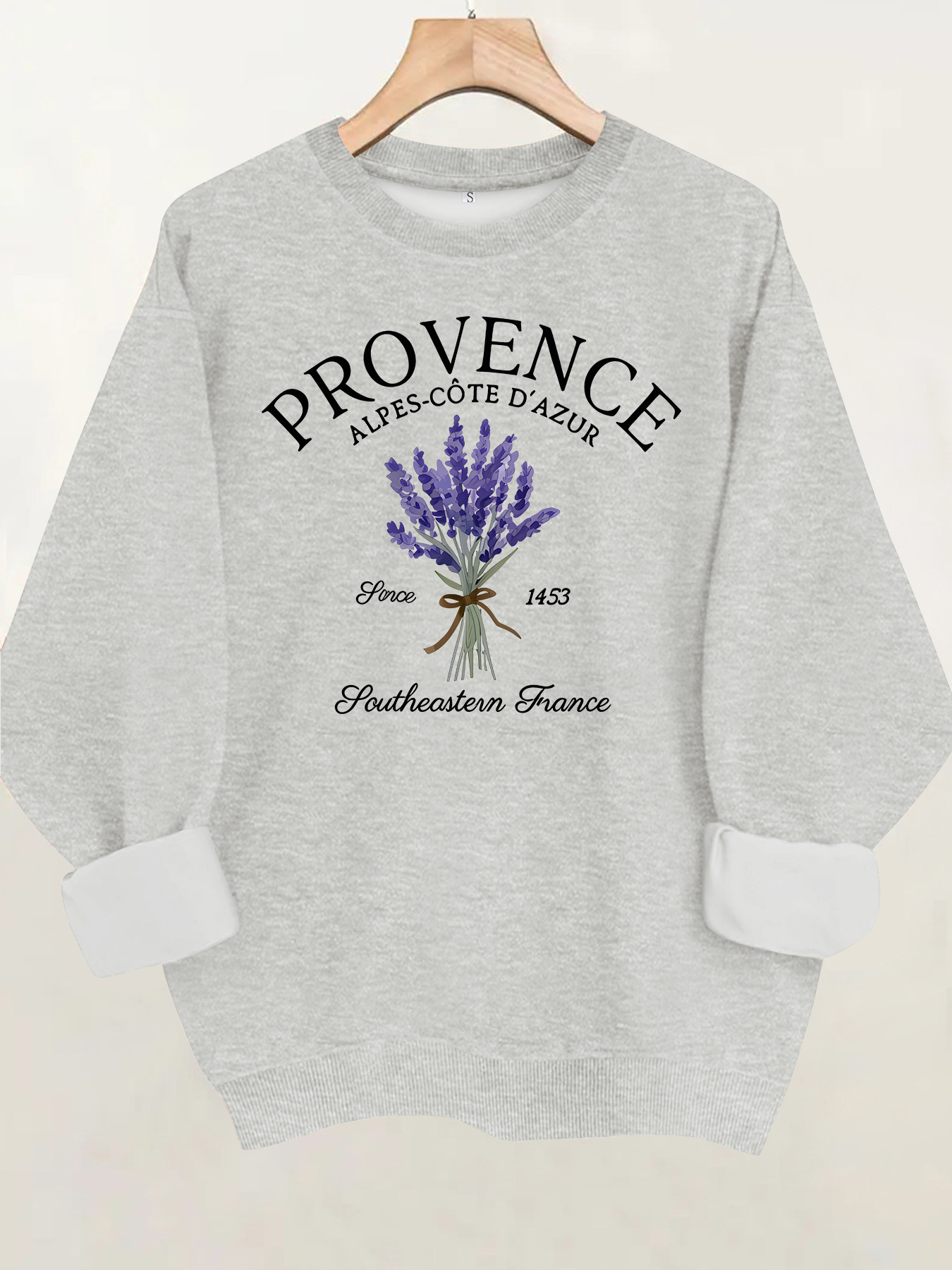 Printed loose women's fleece hoodie