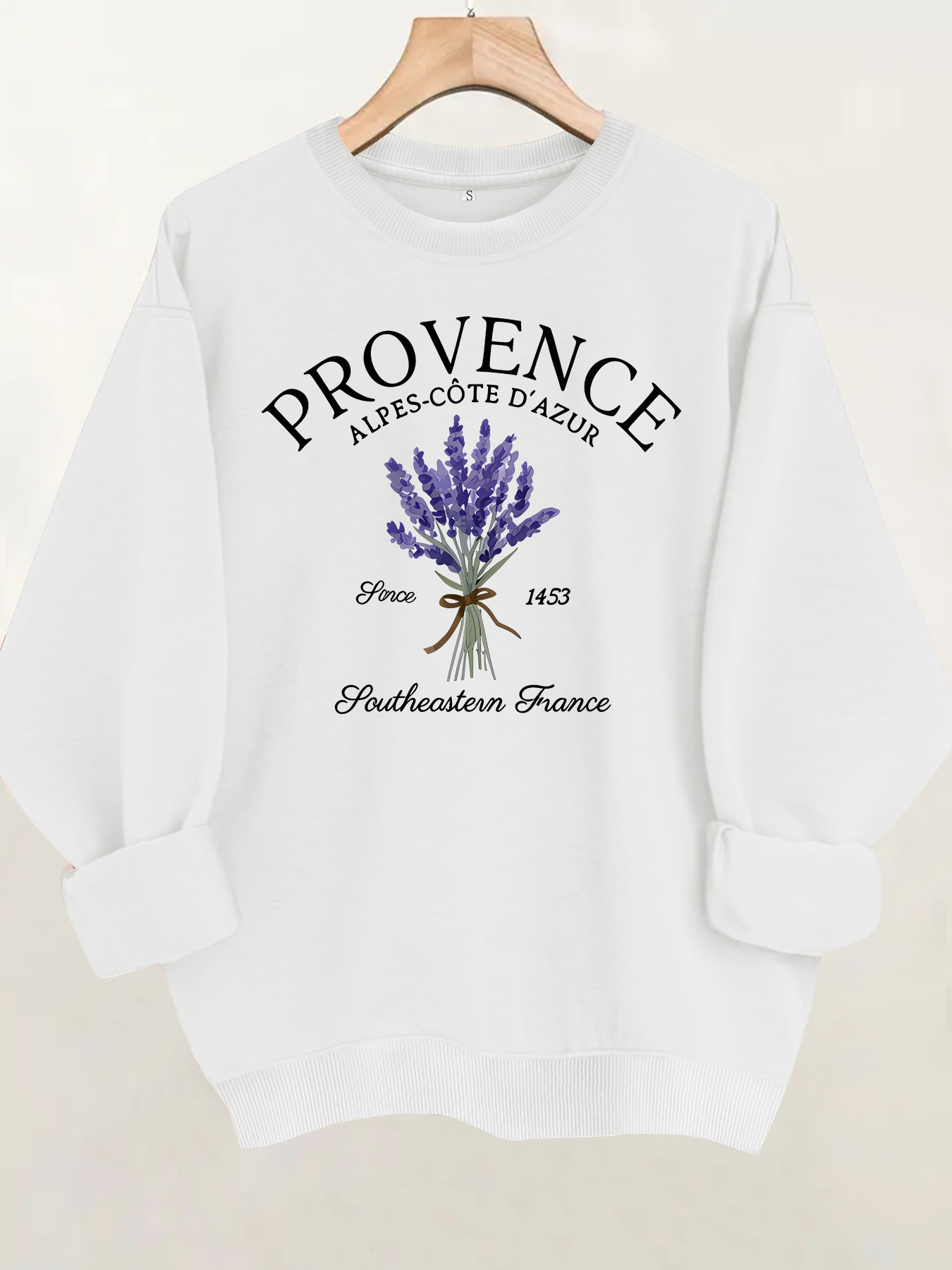 Printed loose women's fleece hoodie