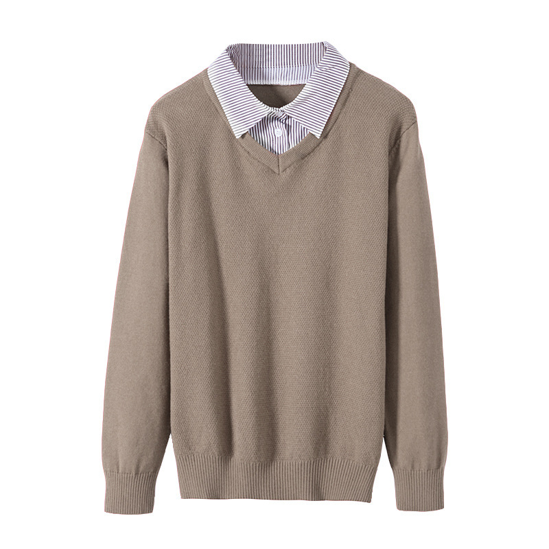 Collar slim fit long sleeved sweater