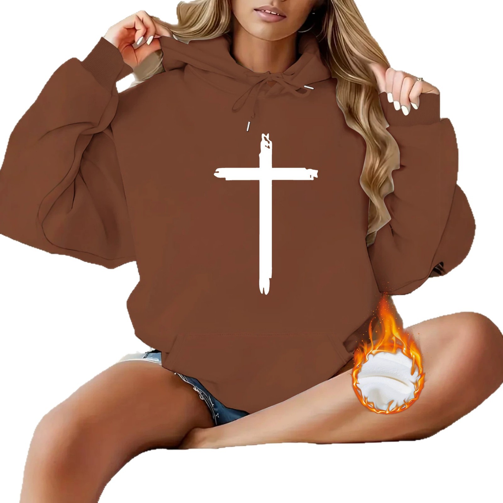 Hooded long sleeved women's hoodie