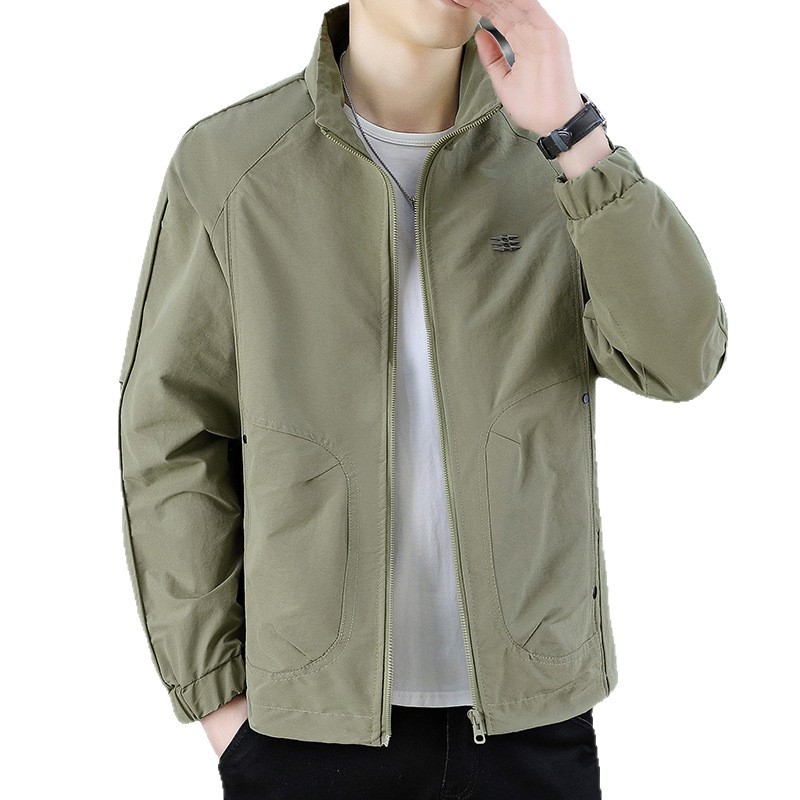 Stand Collar Bomber Jacket Men's Workwear Flight Jacket