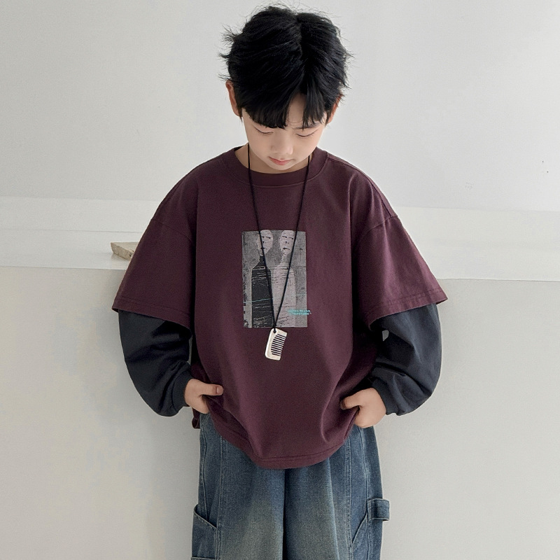 Boys Long Sleeve Layered T-Shirt