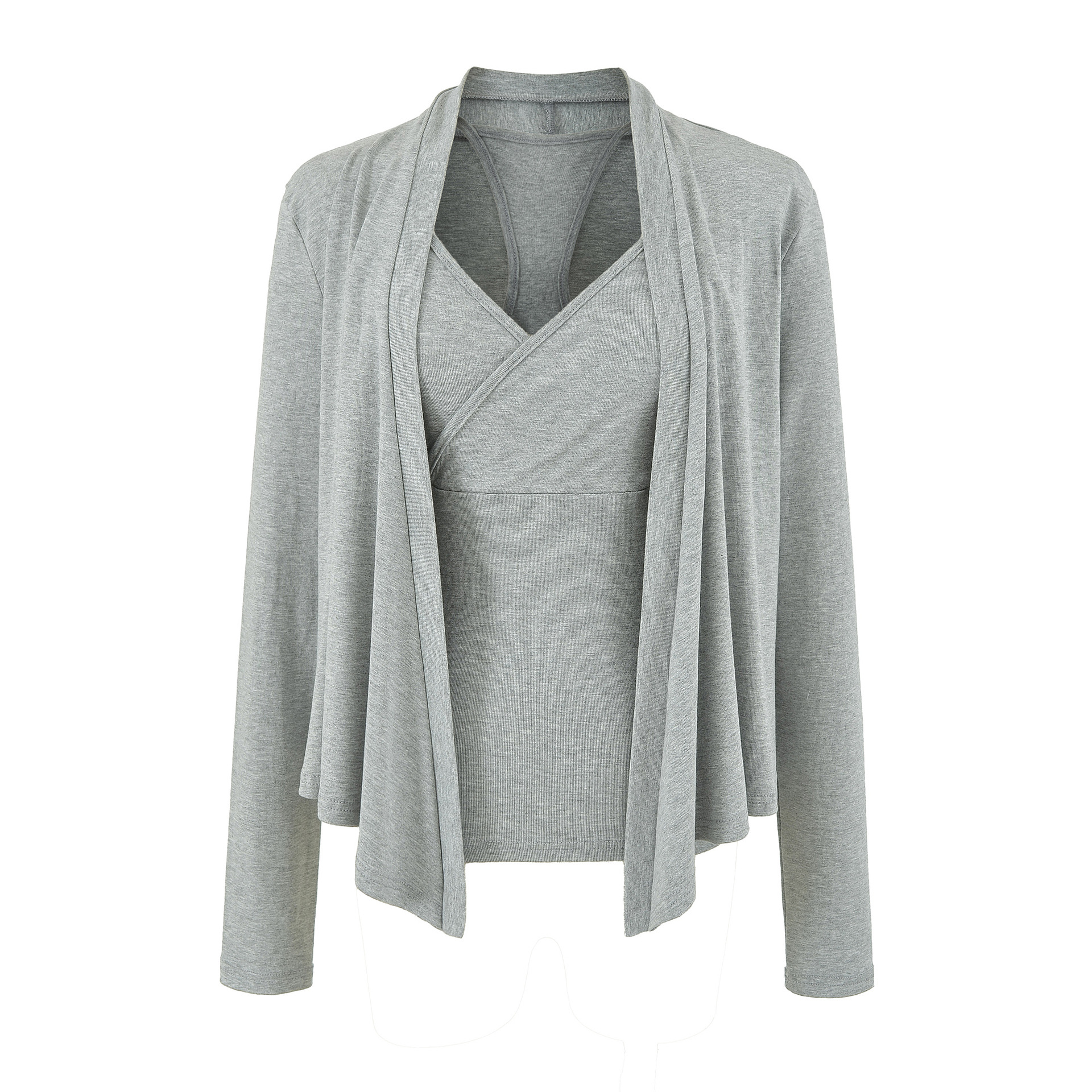Women's Slim Fit Cropped Knit Camisole Cardigan  Wide Leg Pants 3-Piece Set