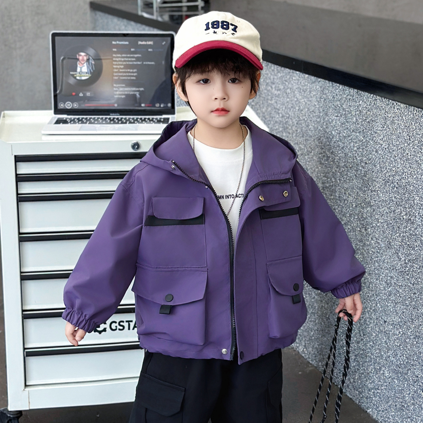 Kids Boys Outdoor Windbreaker Jacket Spring Autumn Hiking Coat