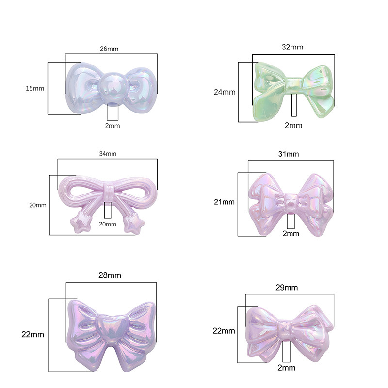 DIY Acrylic Loose Beads, Bow Knot Craft Beads for Handmade Bracelet Jewelry Making