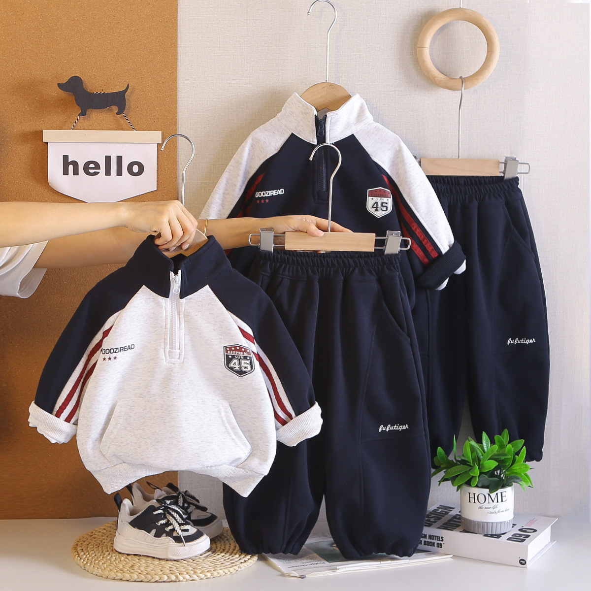 Casual Toddler Boys Autumn Spring Two-Piece Sportswear Set