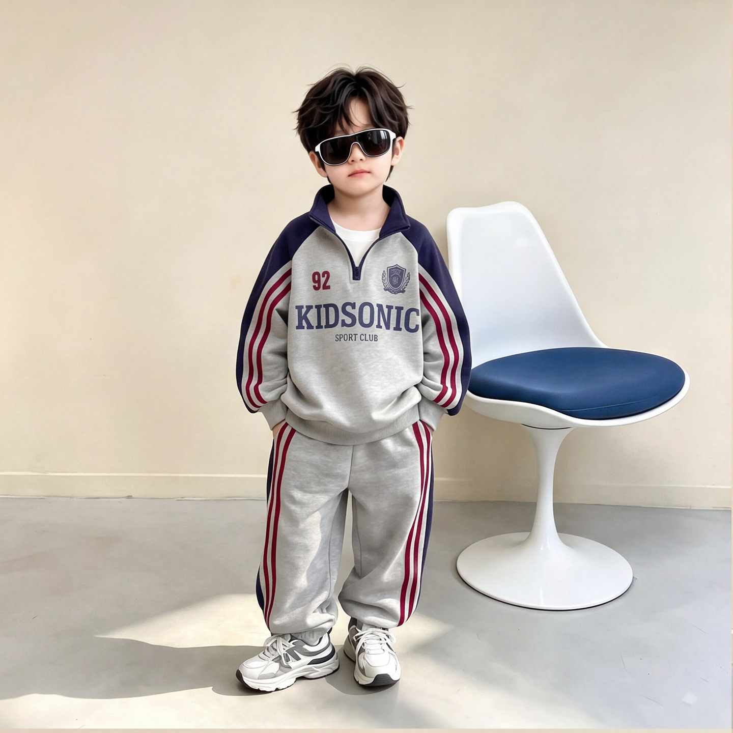 Boys Spring Autumn Sweatshirt and Sports Two-Piece Set