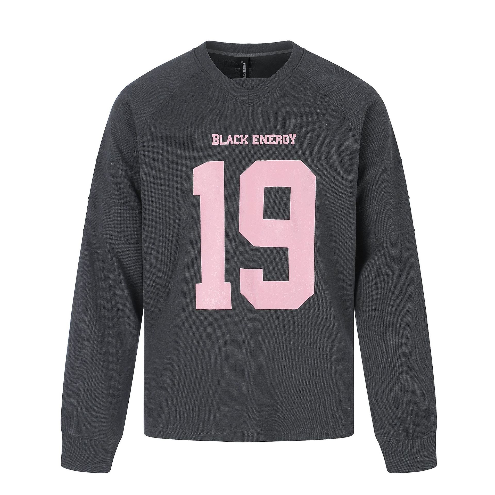 Digital Print Raglan Long Sleeve V Neck Loose Top