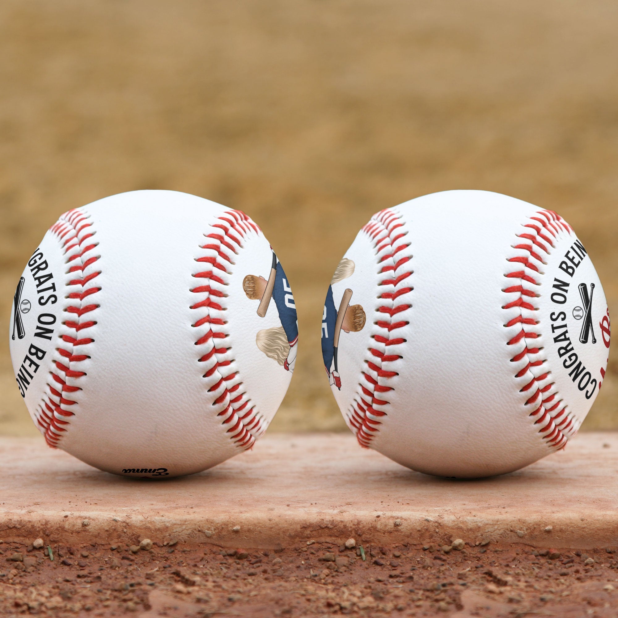 Personalized baseball gift for boyfriend. White PU leather baseballs with red stitching, perfect for boyfriend gifts.